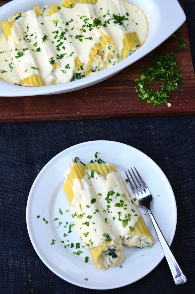 Chicken and Spinach Manicotti • Go Go Go Gourmet