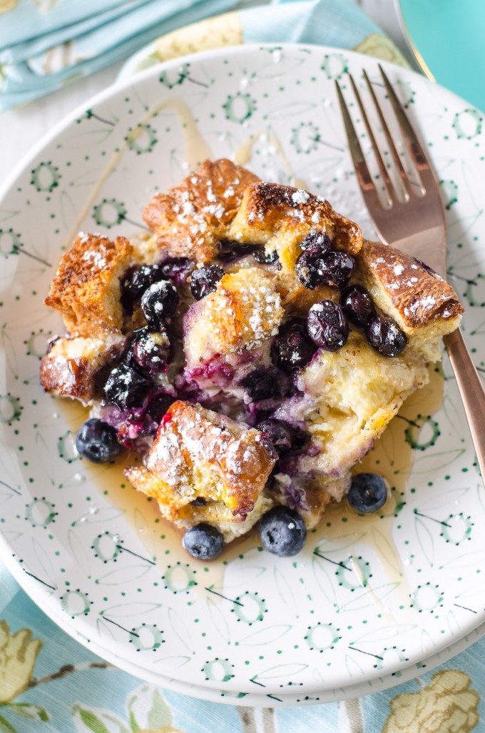 Overnight Blueberry French Toast Casserole • Go Go Go Gourmet