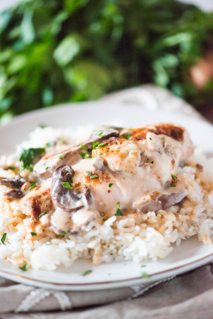 baked chicken recipe with mushrooms and cream of mushroom soup over rice