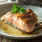 Pan Seared Salmon with Lemon White Wine Butter Sauce | @gogogogourmet