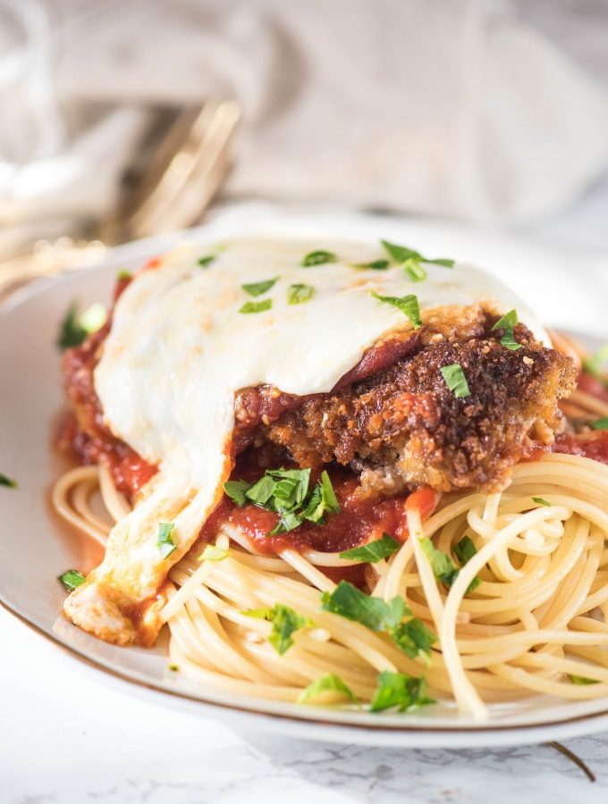 Best authentic Chicken parmesan with spaghetti