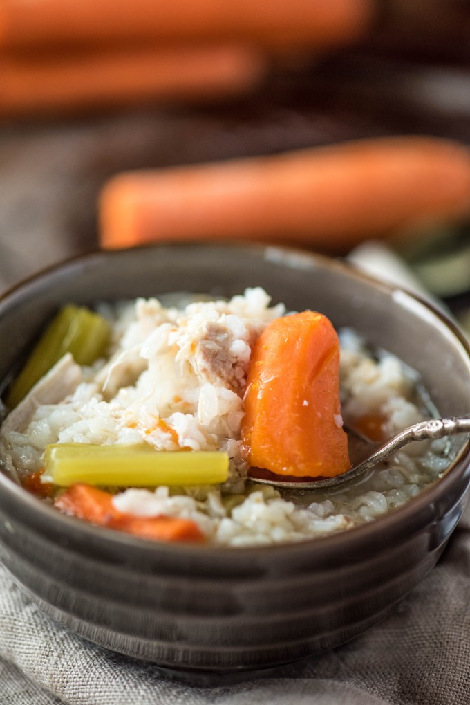 Chicken and Rice Soup in a bowl