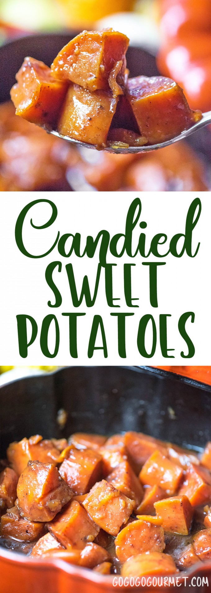 This Baked Candied Sweet Potatoes recipe is the easiest and best Thanksgiving side dish! | @gogogogourmet