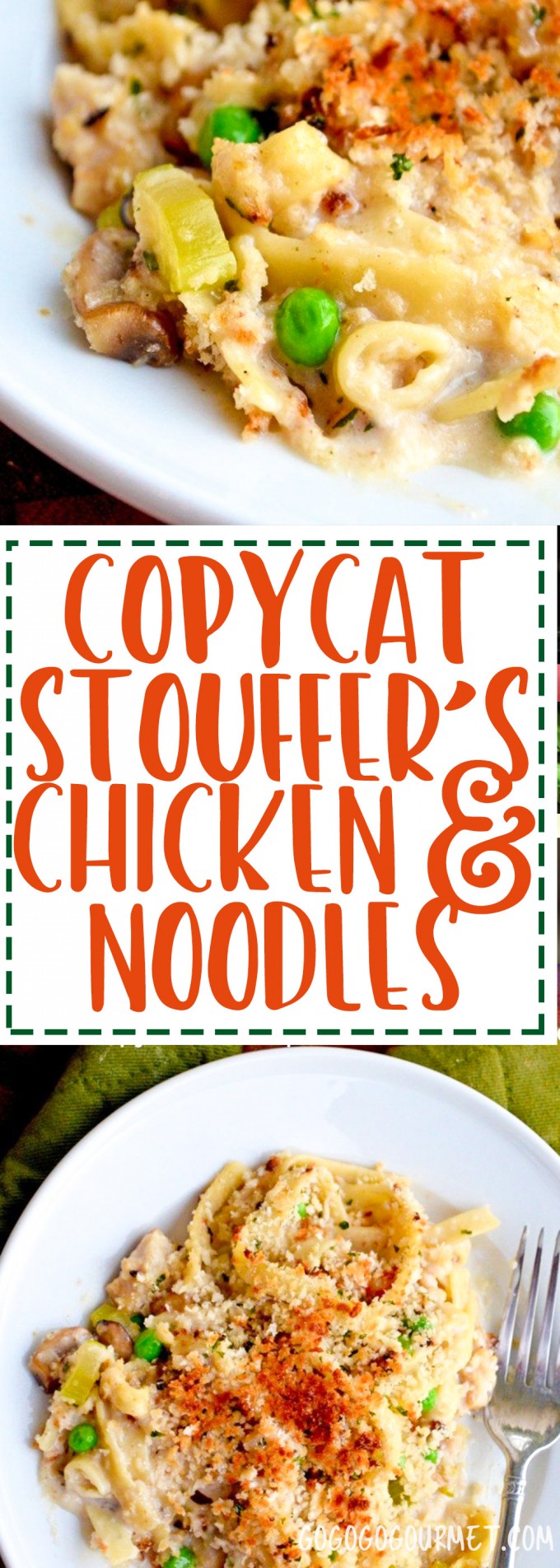 This Copycat Stouffer's Escalloped Chicken and Noodles is the ultimate comfort food- can be done with rotisserie chicken and as a one pot meal! via @gogogogourmet