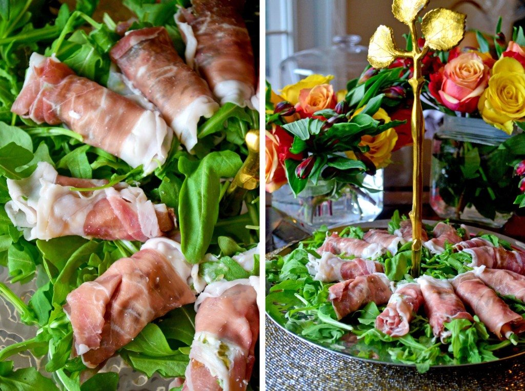 Dinner Party Delights: #Prosciutto Rolls with Goat Cheese, Arugula & Fig Preserves- An #appetizer that is so easy, yet so delicious, you'll wonder why you didn't think of it sooner! | Go Go Go Gourmet #entertaining