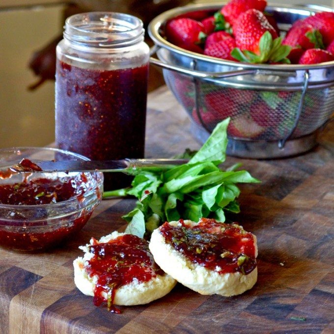 Strawberry- Basil Jam- A new twist on a classic | Go Go Go Gourmet