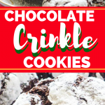 Collage of chocolate crinkle cookies for Pinterest