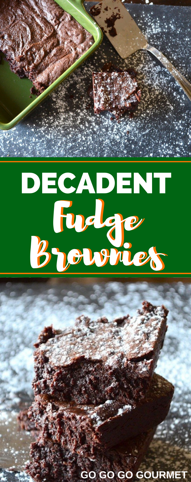 Forget the box mix, these easy homemade Fudge Brownies are made from scratch! They are chewy, gooey and totally decadent and delicious. You won't find a better brownie recipe than these! #gogogogourmet #fudgebrownies #homemadebrownies #browniesrecipe via @gogogogourmet