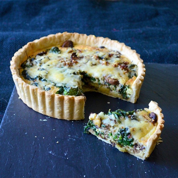 Weekend Brunch: Spinach, Mushroom & Sausage Quiche | Go Go Go Gourmet