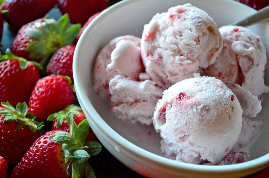 Impossible-to-scoop homemade ice cream is a thing of the past, thanks to the surprise ingredient in this totally delicious Strawberry Ice Cream! | Go Go Go Gourmet