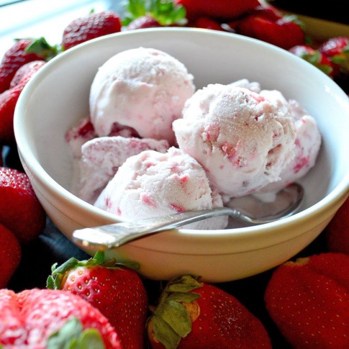 Impossible-to-scoop homemade ice cream is a thing of the past, thanks to the surprise ingredient in this totally delicious Strawberry Ice Cream! | Go Go Go Gourmet