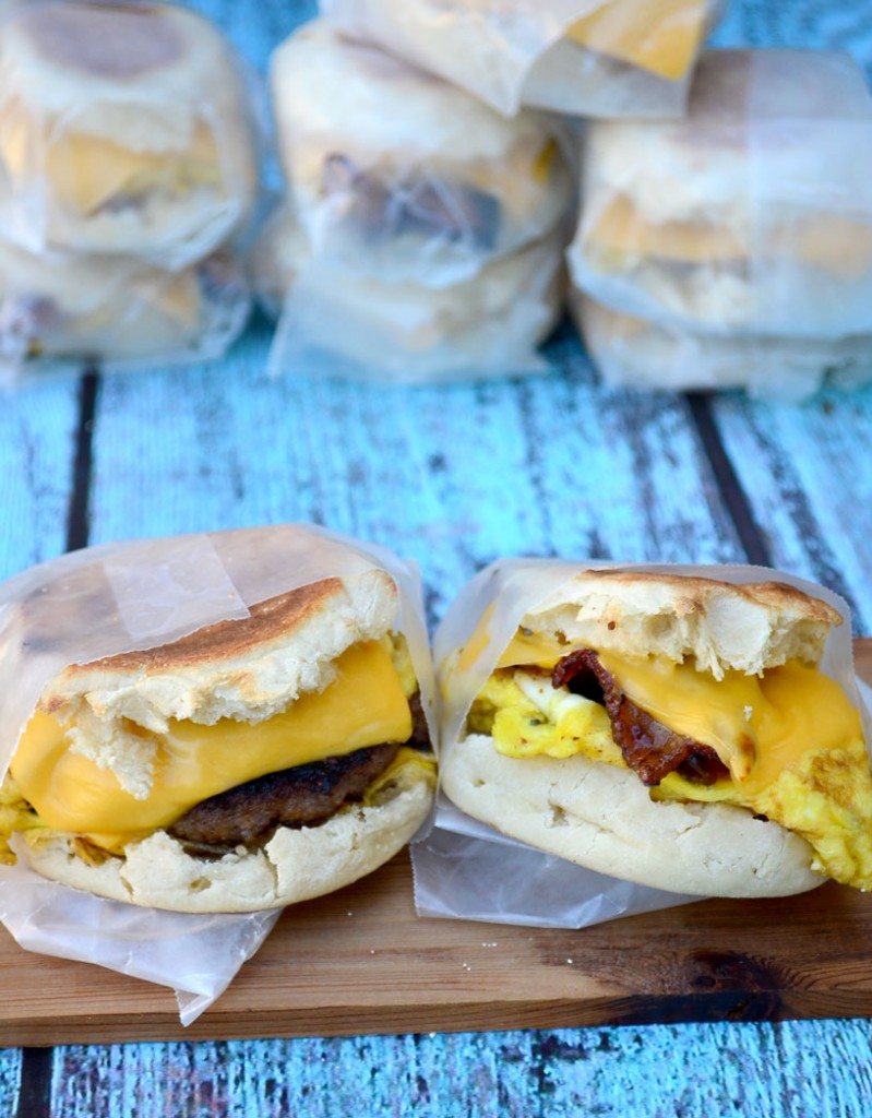 Freezer Breakfast Sandwiches- the work is all done ahead of time, so you can sleep in! | Go Go Go Gourmet