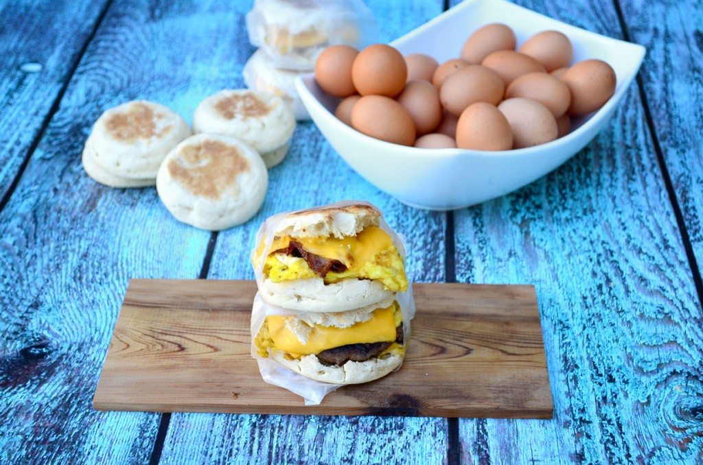 Freezer Breakfast Sandwiches- the work is all done ahead of time, so you can sleep in! | Go Go Go Gourmet