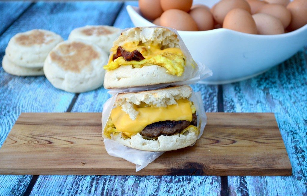 Freezer Breakfast Sandwiches- the work is all done ahead of time, so you can sleep in! | Go Go Go Gourmet