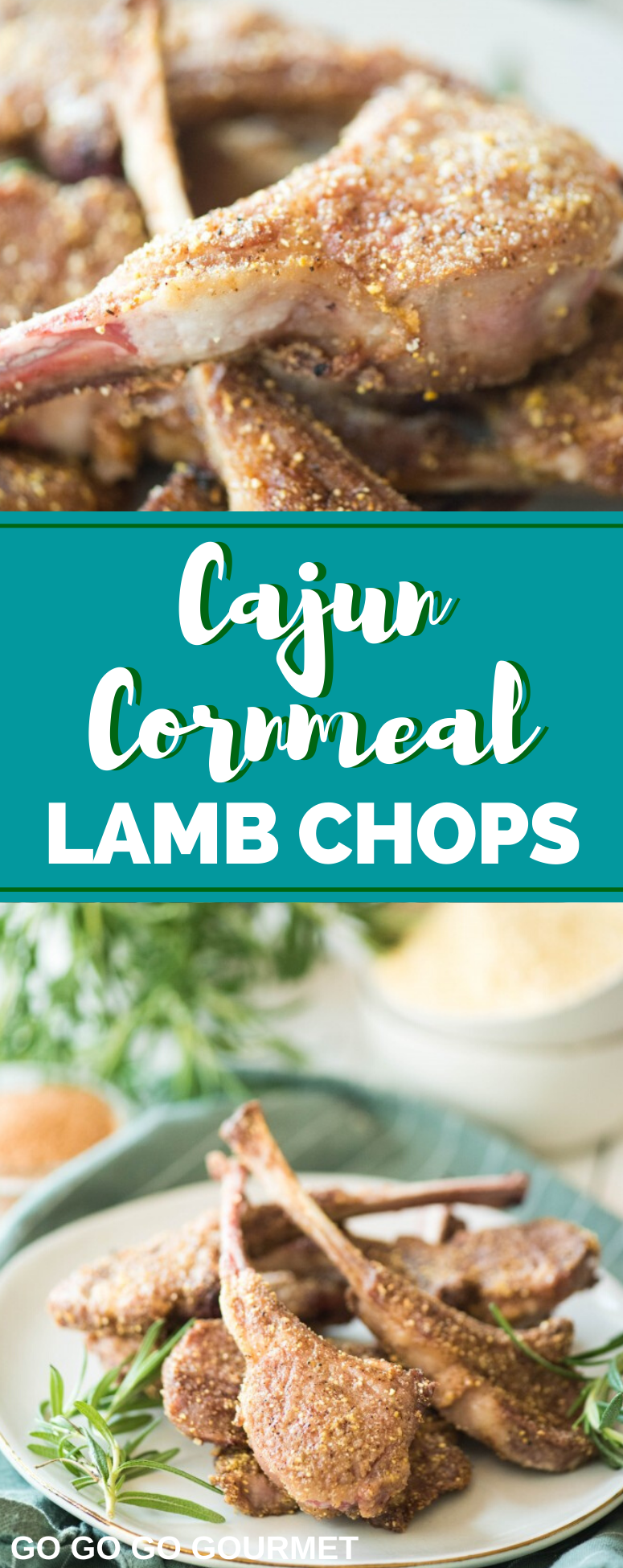 This easy pan seared Cajun Cornmeal Lamb Chops recipe will have you feeling like you're at a fine dining restaurant! Prepared in a cast iron skillet rather than the oven, it has the perfect amount of spice and crunch. #pansearedlambchops #easylambchopsrecipes #easydinnerrecipes #gogogogourmet via @gogogogourmet