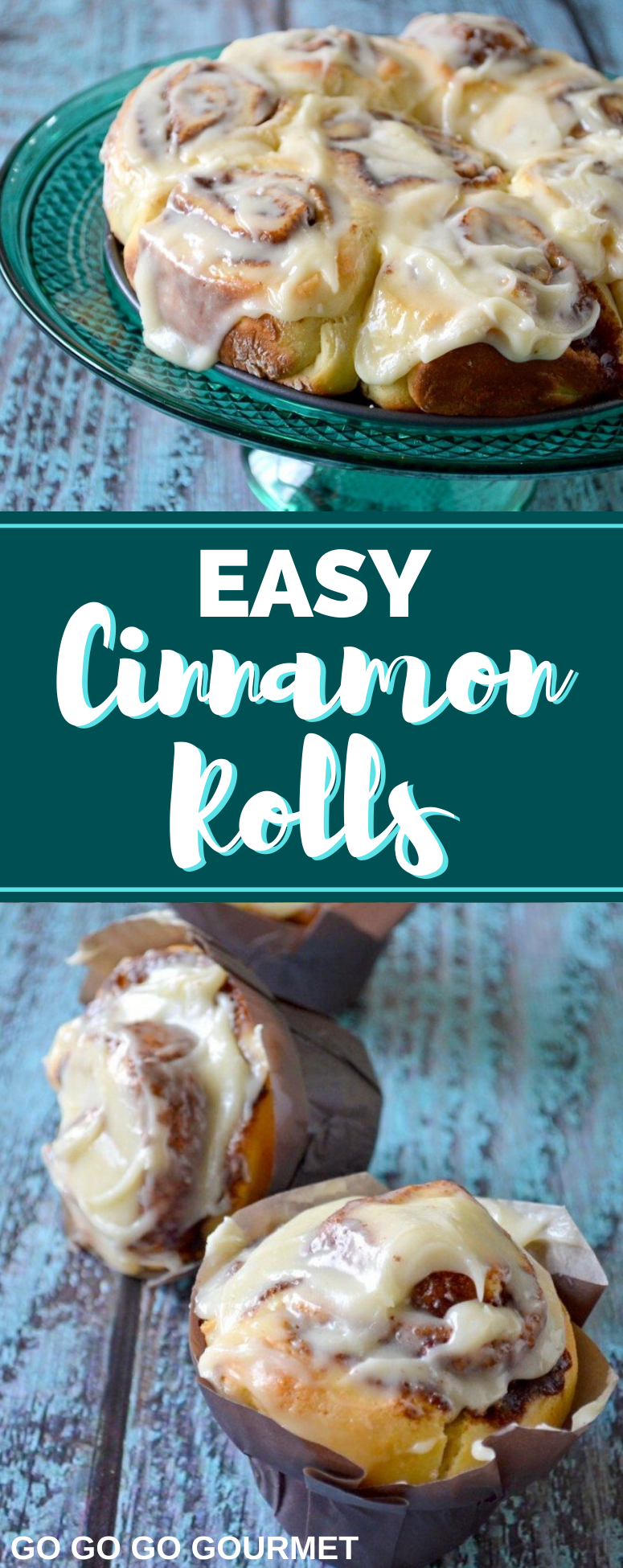 These easy homemade Cinnamon Rolls are the best! They're quick to make and even better than the Pillsbury or Pioneer Woman recipe! #gogogogourmet #cinnamonrolls #homemadecinnamonrolls #easycinnamonrolls via @gogogogourmet