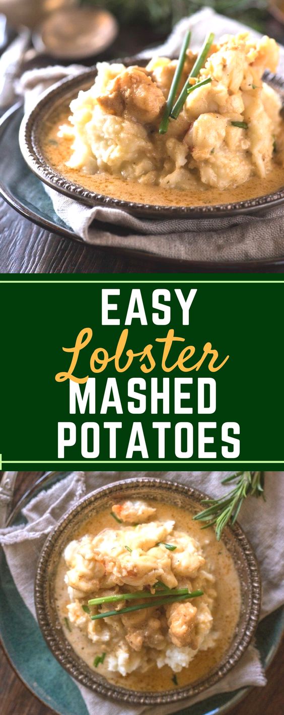 This easy Lobster Mashed Potatoes recipe is even better than Mastros and Red Lobster! Made with buttery lobster tail, it would make a fun addition to your filet mignon Valentine's Day dinner! #lobster #lobstertails #seafood #ValentinesDay #gogogogourmet via @gogogogourmet