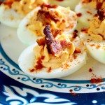 Bacon Sriracha Deviled Eggs @gogogogourmet
