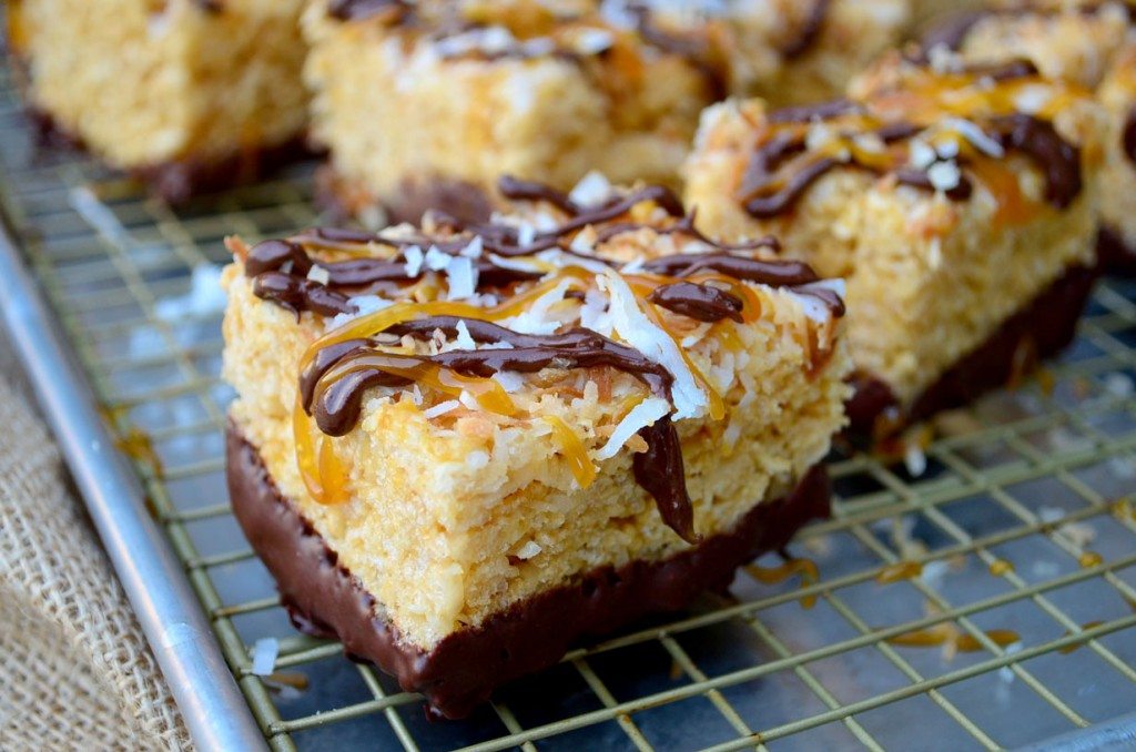 Samoa Rice Krispie Treats | Go Go Go Gourmet @gogogogourmet