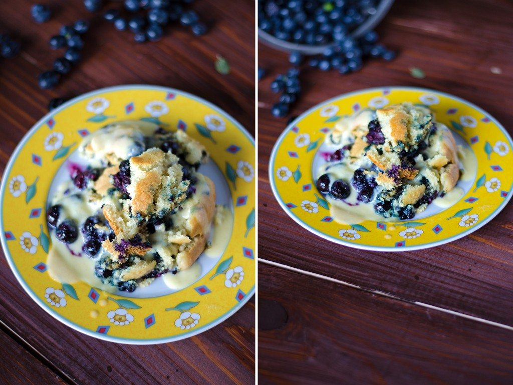 Blueberry Cobbler with Cinnamon Whiskey Crème Anglaise | Go Go Go Gourmet @gogogogourmet