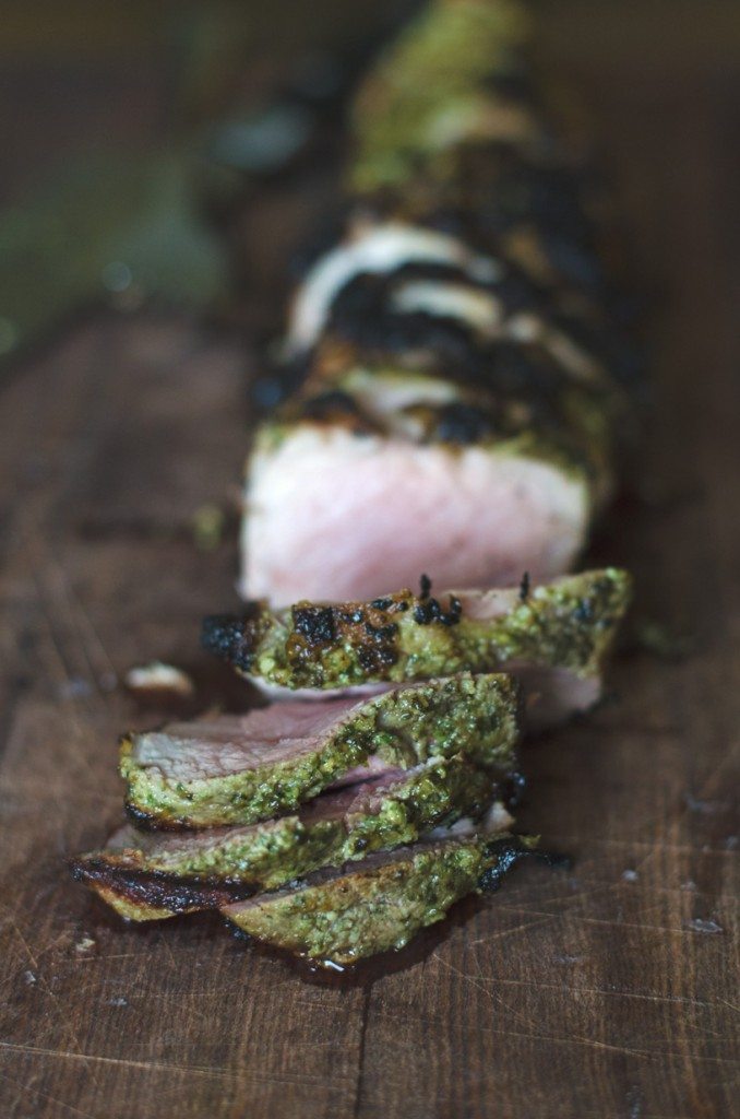 Pesto Grilled Pork Tenderloin- 2 ingredients and a grill! | Go Go Go Gourmet @gogogogourmet