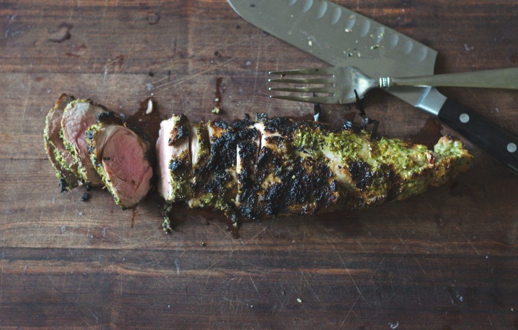 Pesto Grilled Pork Tenderloin- 2 ingredients and a grill! | Go Go Go Gourmet @gogogogourmet