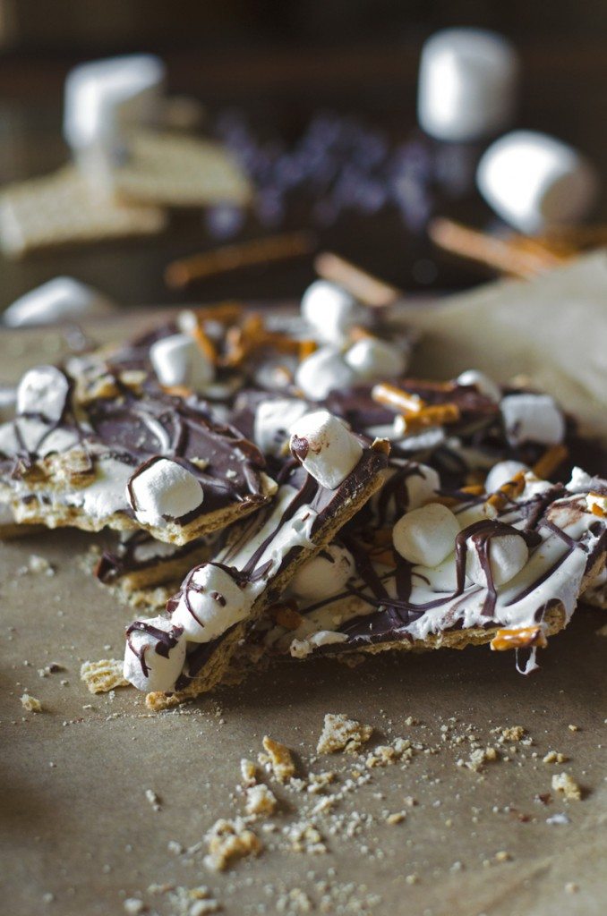 Nutella S'mores Pretzel Bark | Go Go Go Gourmet @gogogogourmet