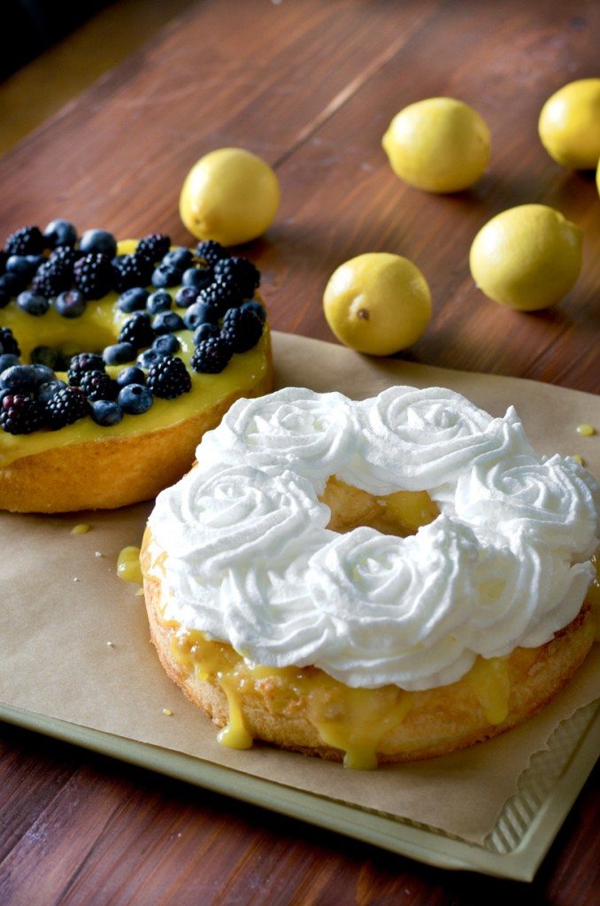 Angel Food Cake with Lemon Curd, Fresh Berries and Meringue Rosettes | Go Go Go Gourmet @gogogogourmet