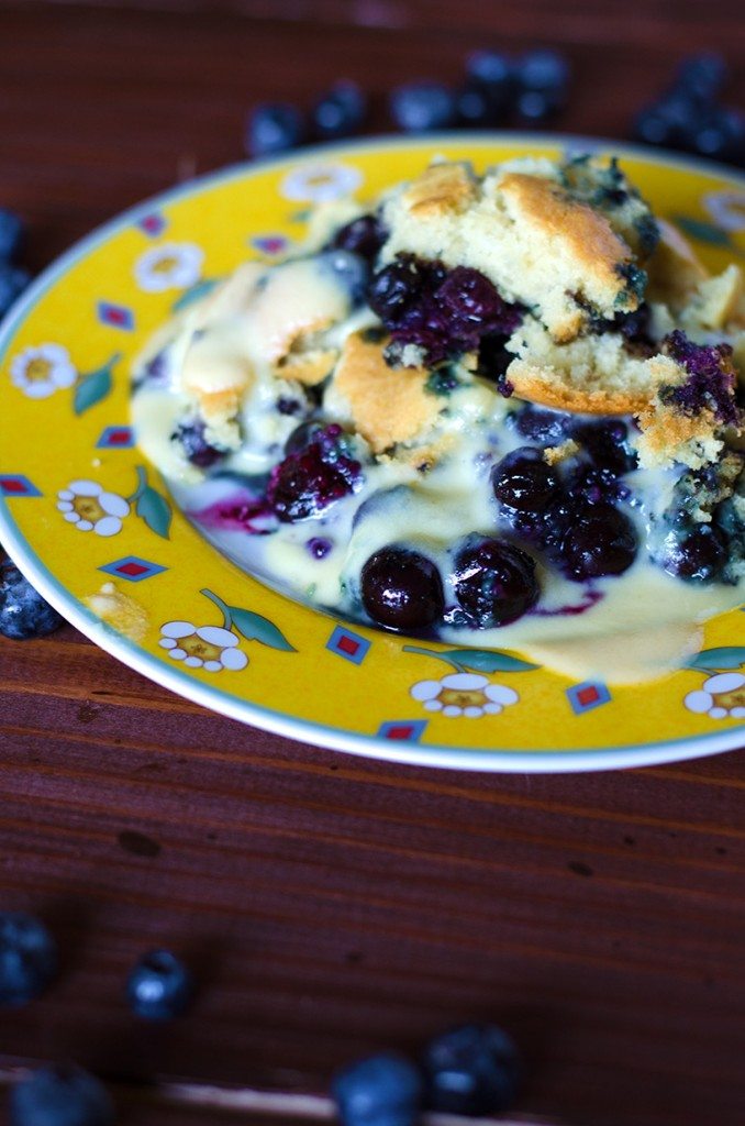 Blueberry Cobbler with Cinnamon Whiskey Crème Anglaise | Go Go Go Gourmet @gogogogourmet