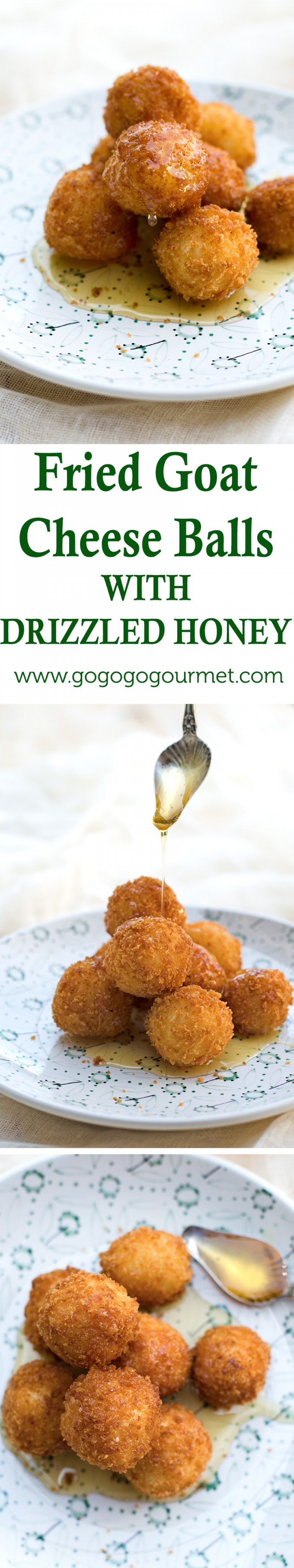 Fried Goat Cheese Balls with Drizzled Honey Go Go Go Gourmet
