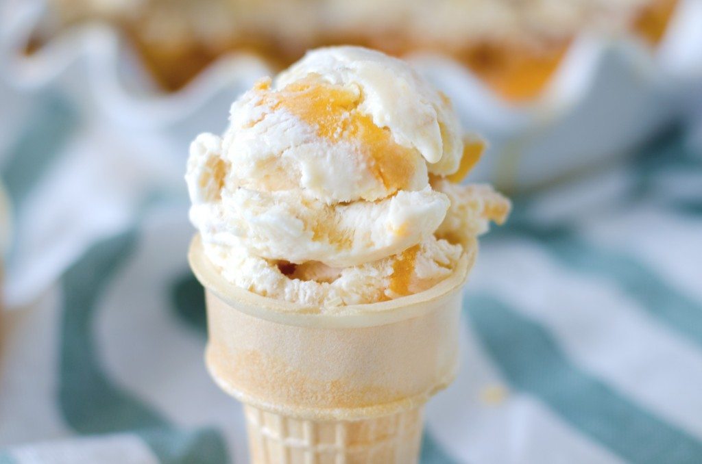 This no-churn ice cream gets flavored with a super unexpected leftover ingredient! Peach Pie No Churn Ice Cream | Go Go Go Gourmet @gogogogourmet