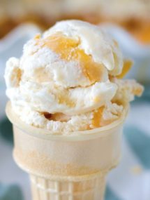 This no-churn ice cream gets flavored with a super unexpected leftover ingredient! Peach Pie No Churn Ice Cream | Go Go Go Gourmet @gogogogourmet