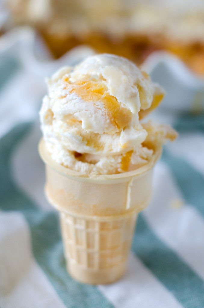 This no-churn ice cream gets flavored with a super unexpected leftover ingredient! Peach Pie No Churn Ice Cream | Go Go Go Gourmet @gogogogourmet