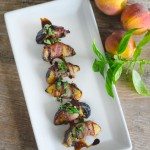 Bacon Wrapped Peaches with Basil and Balsamic | Go Go Go Gourmet @gogogogourmet