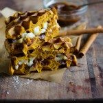 Pumpkin Waffle Sandwiche with Apple Butter and Brie | Go Go Go Gourmet @gogogogourmet