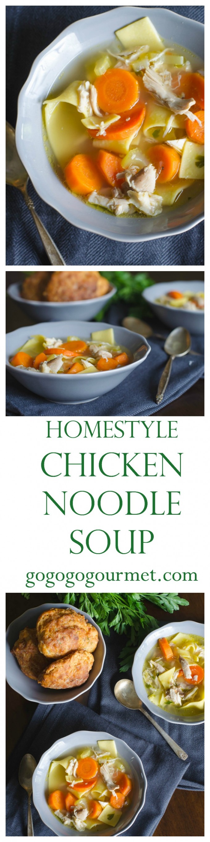 Homestyle Chicken Noodle Soup via @gogogogourmet