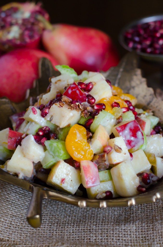 Fall Waldorf Salad- put those beautiful apples, pears and pomegranates to good use! | Go Go Go Gourmet @gogogogourmet 