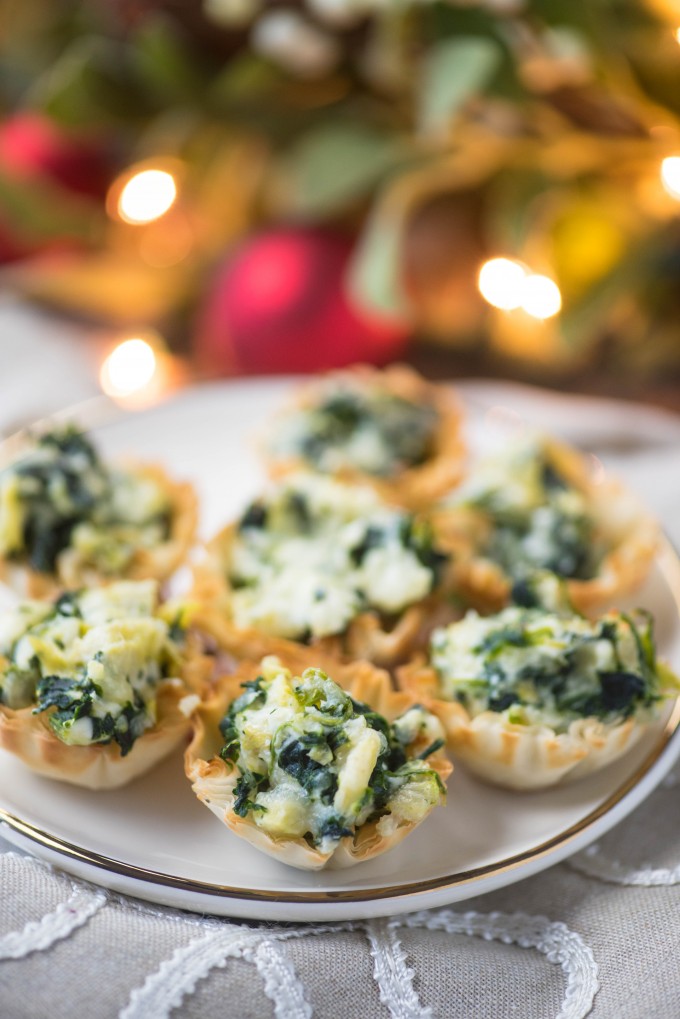 Spinach Artichoke Dip Baked Phyllo Cups Appetizers