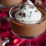 Dark Chocolate Mousse topped with whipped cream - christmas desserts
