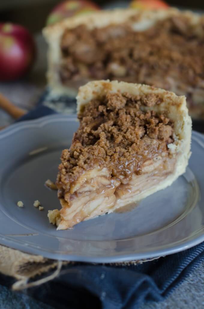 Packed with tons of apples and spices, this Deep Dish Dutch Apple Pie is a true winner for fall! | Go Go Go Gourmet @gogogogourmet