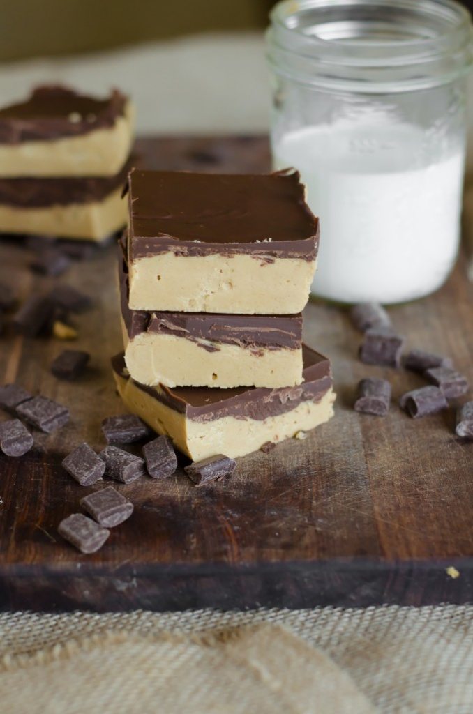 Four ingredients and five minutes are all that it takes to make these No Bake Peanut Butter Bars | Go Go Go Gourmet @gogogogourmet