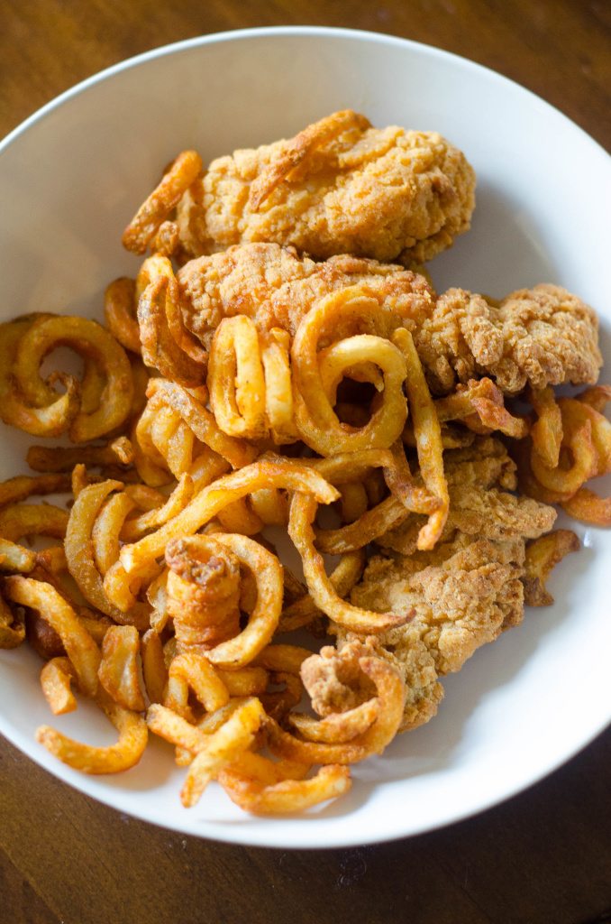 Crispy Curly Fries and Chicken Tenders in the Philips AirFryer | Go Go Go Gourmet @gogogogourmet