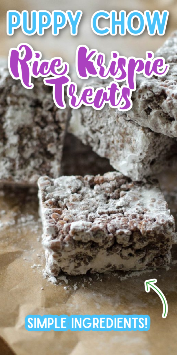 Whether you call them Muddy Buddies or Puppy Chow- these Rice Krispie Treats are nothing but DELICIOUS! @gogogogourmet via @gogogogourmet