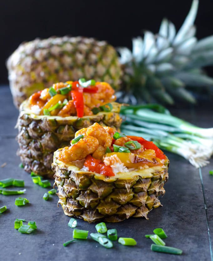 Sweet and Sour Chicken in Pineapple Bowl | Go Go Go Gourmet @gogogogourmet