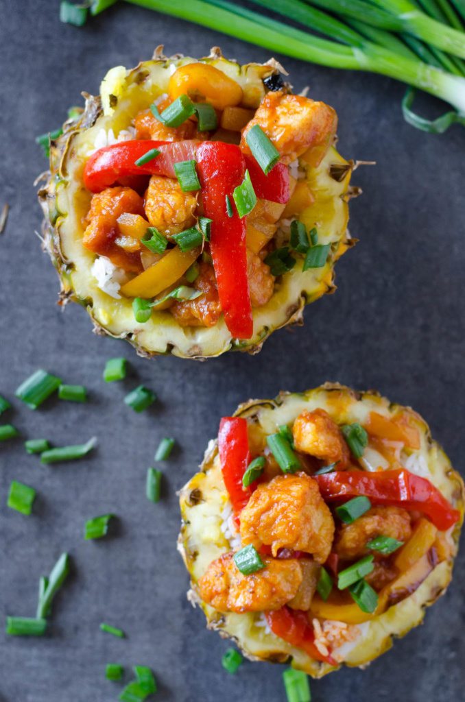 Sweet and Sour Chicken in Pineapple Bowl | Go Go Go Gourmet @gogogogourmet