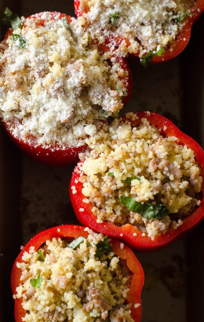 Couscous and Sausage Stuffed Peppers | Go Go Go Gourmet @gogogogourmet