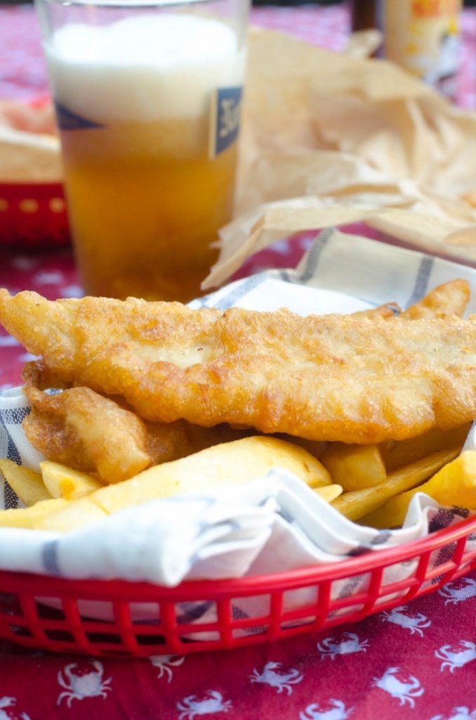 Beer Battered Fish and Chips Go Go Go Gourmet