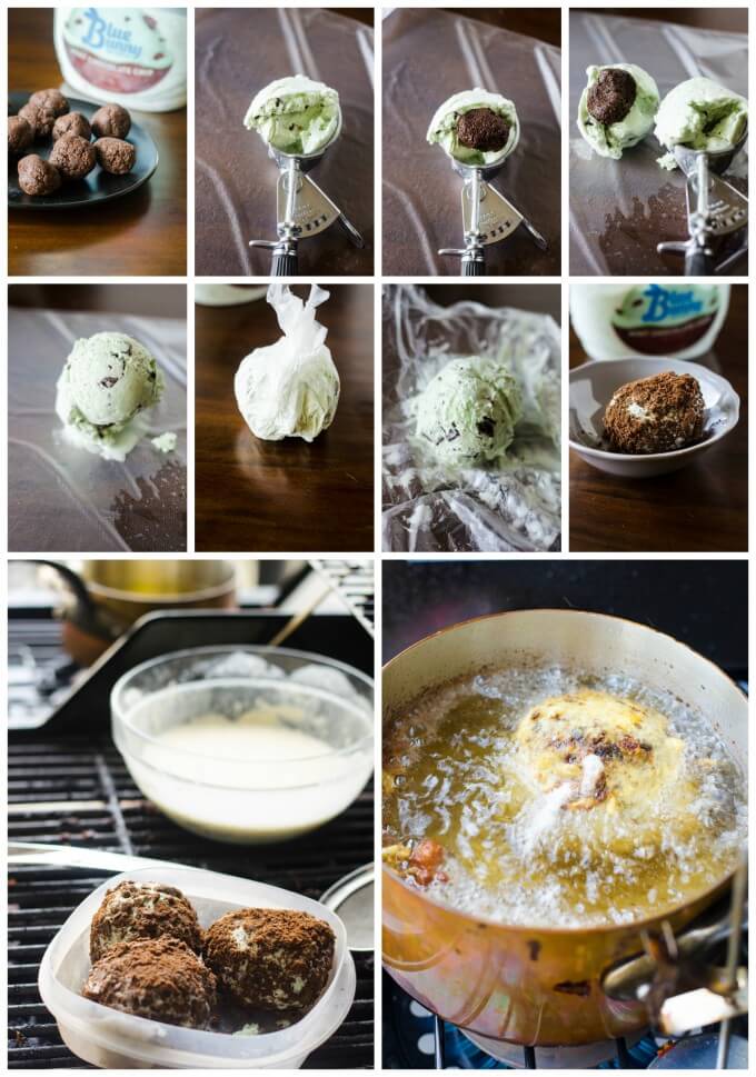 Step by step instructions of how to make fried tempura ice cream