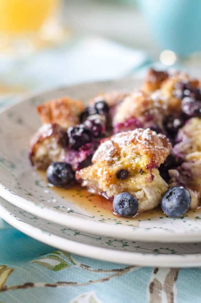 Overnight Blueberry French Toast Casserole | Go Go Go Gourmet @gogogogourmet