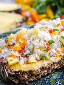 Tropical Pineapple Cilantro Rice- a quick and easy side dish! | Go Go Go Gourmet @gogogogourmet